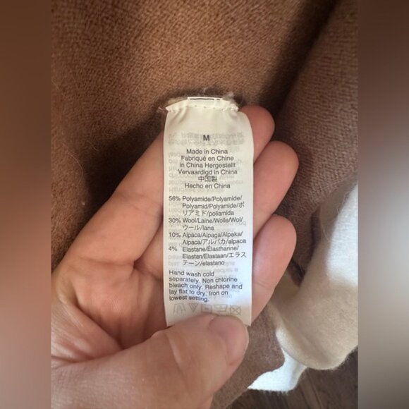 Madewell womens size medium Tan Cream Colorblock Open Front Cardigan Sweater - Picture 6 of 7